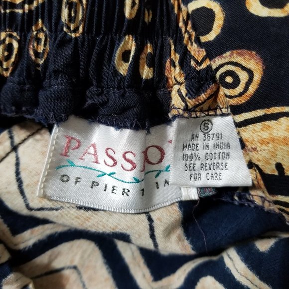 Passports Of Pier 1 Imports dress Small Aztec tribal print midi boho VINTAGE - Picture 10 of 11